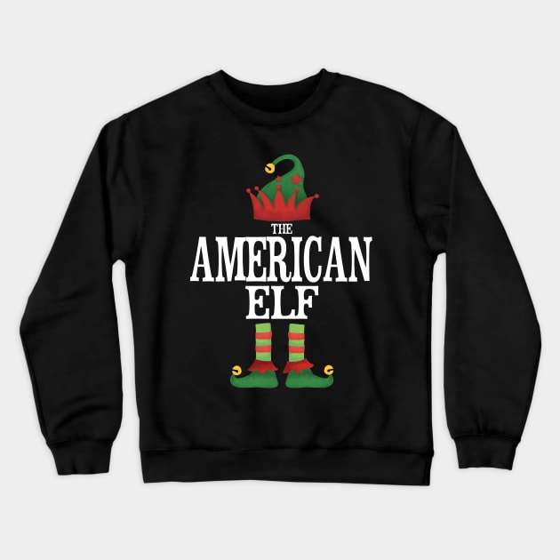 American USA Elf Matching Family Group Christmas Party Pajamas Crewneck Sweatshirt by uglygiftideas